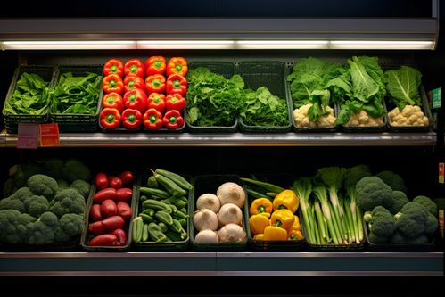 田间到餐桌 农产品新鲜蔬菜货架摄影图的艺术与价值
